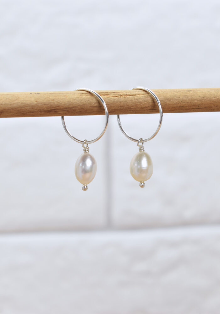 Pearl Hoops Earrings