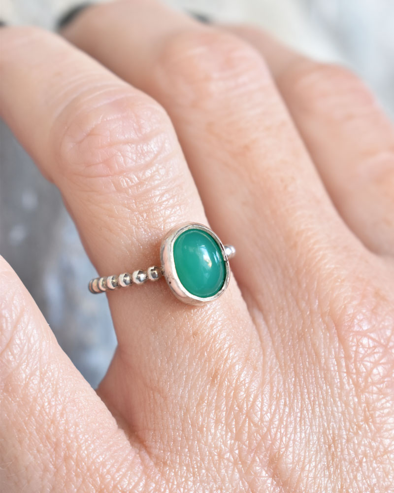 Artemis green stone Ring 2