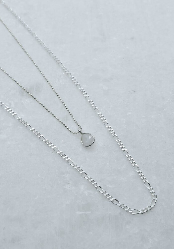 Moonstone Necklace with silver chain