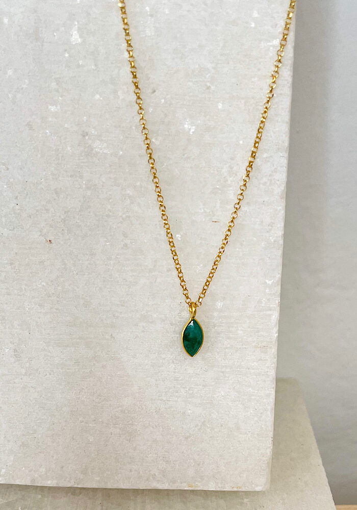 Emerald drop necklace