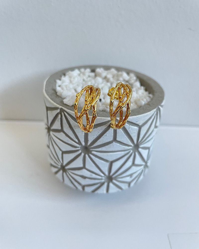 Branch gold hoops - Image 2