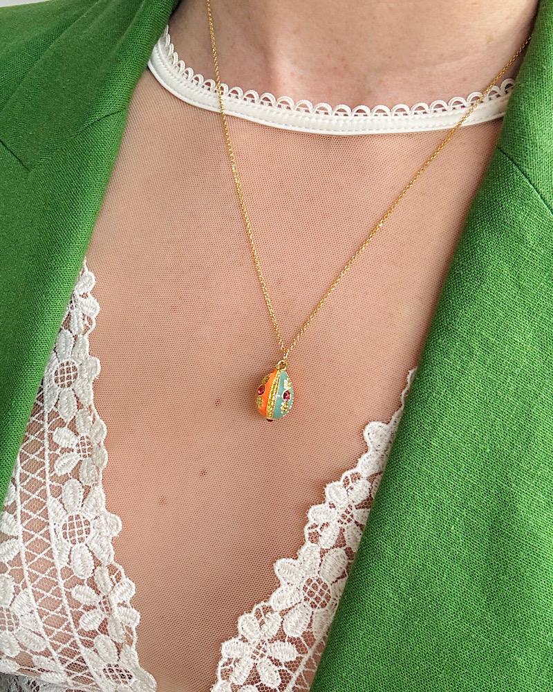 Colourful Enamel Egg Necklace - Image 5